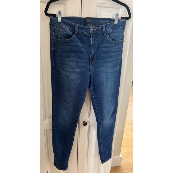 Curve Appeal Womens Jeans Size 10/30 High Rise Essential Skinny Dark Wash - Picture 1 of 15